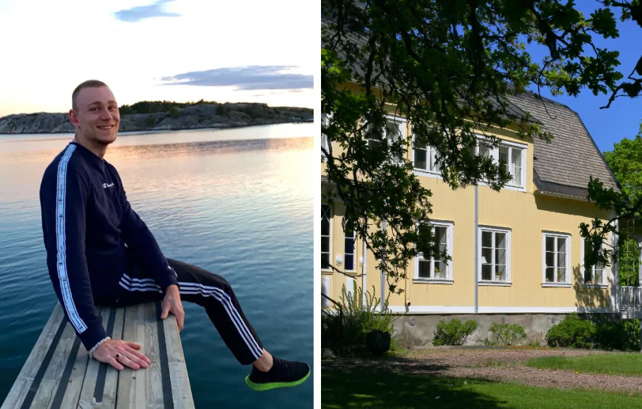 En tudelad bild på Brian och Karmansbo